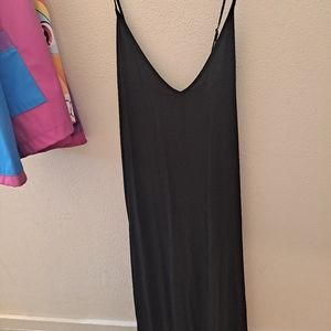 Silky black maxi dress